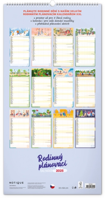 Notique Wandkalender Familienplaner XXL 2025