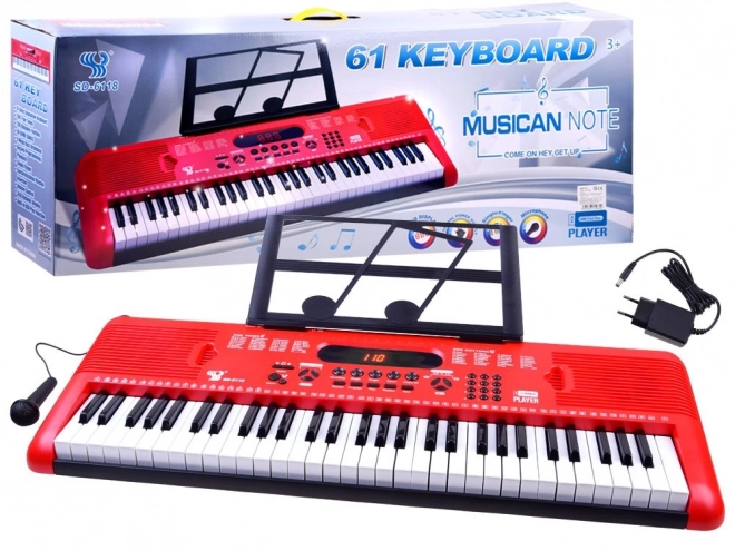 Rotes Kinder-Keyboard mit Mikrofon