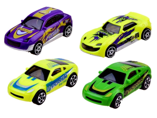 4 bunte Rennautos