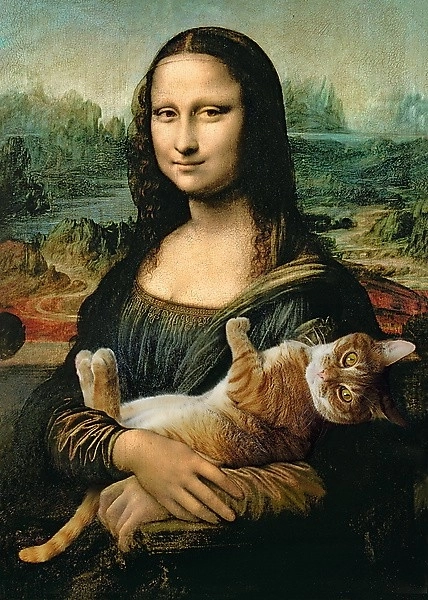 Mona Lisa und Katze Mruczek Puzzle - 500 Teile