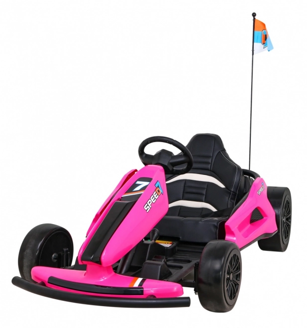 Speed 7 Drift King batteriebetriebenes Kart für Kinder Rosa + Driftfunktion + Sportsitz + 2 Geschwindigkeiten + EVA