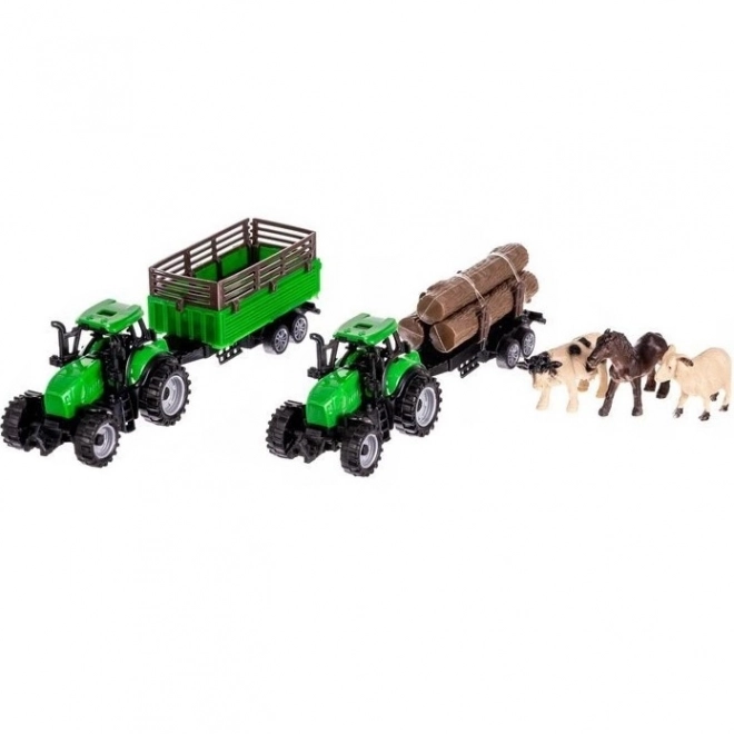Bauernhof-Spielset mit Tieren und Traktoren - 102-teilig