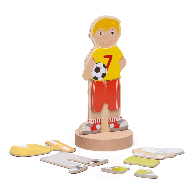 Bigjigs Toys Magnetisches Anziehpuzzle Sportliche Aktivitäten