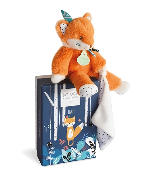 Doudou Geschenkset Tiwipi - Plüschfuchs mit Decke 21 cm