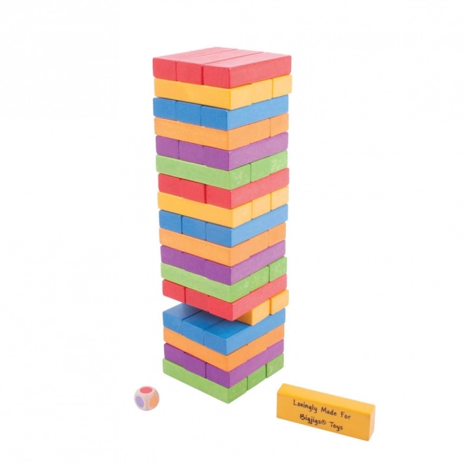 Bunte Jenga Holzspiel von Bigjigs Toys