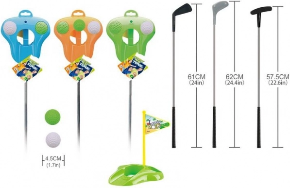 Golf-Set mit Schlägern, Bällen und Loch