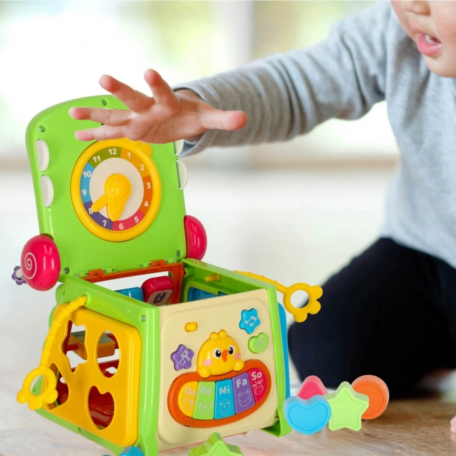 Lernspielzeugwürfel mit Sortierfunktion und Klavier Krokodil 4 in 1