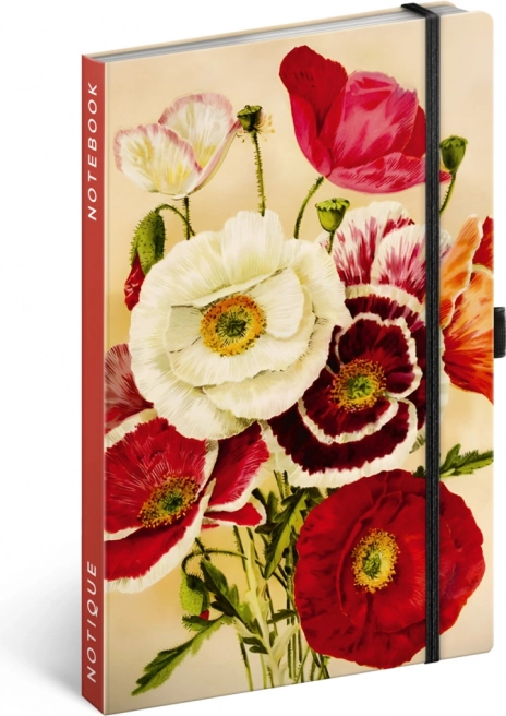 Notizblock Notique Mohnblumen von Kateřina Winterová, liniert 13 x 21 cm