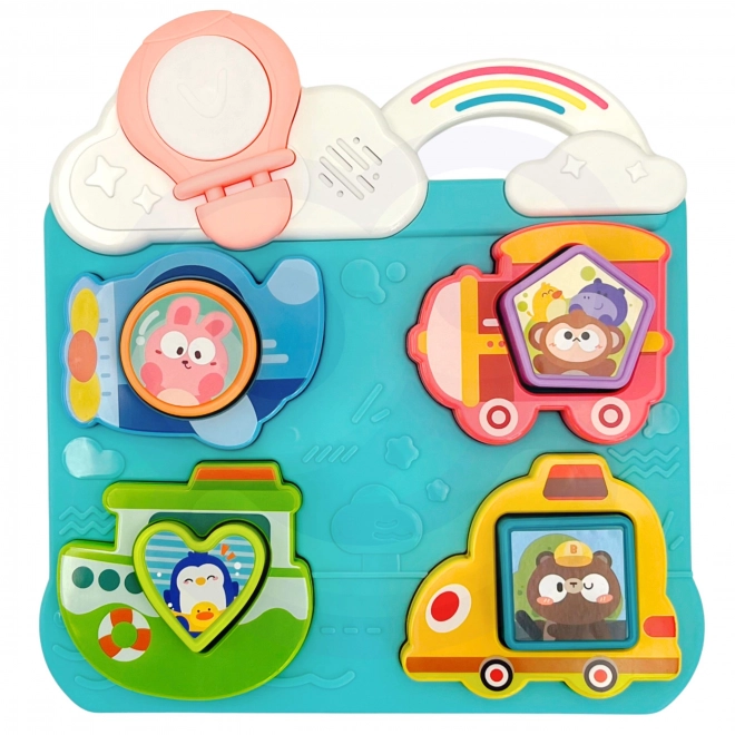 Woopie Interaktives Puzzle Fahrzeuge und Tiere Blau