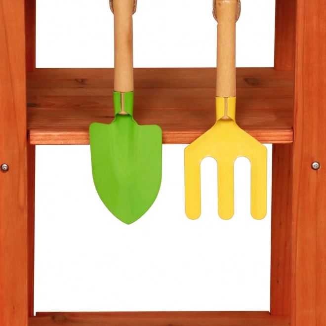 Holzküche für den Garten auf Rädern mit Zubehör und Wasserhahn Lulilo Sableto