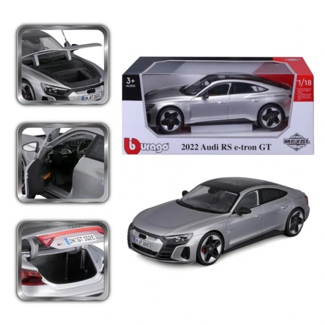 Audi RS E-tron GT Silber Modellauto im Maßstab 1:18