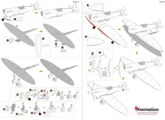 3D-Metallpuzzle Supermarine Spitfire