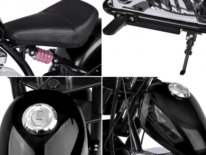Elektrisches Motorrad Chopper für Kinder – Schwarz