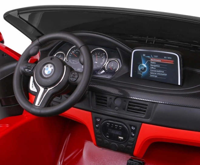 BMW X6M XXL pro 2 Kinder Rot Lack + Fernbedienung + Ökoleder + Sicherheitsgurte + langsamer Start + MP3 + LED