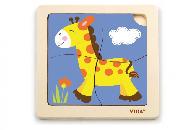 Handliche Holzpuzzle Giraffe von Viga