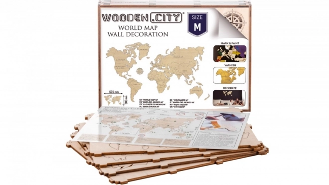 Holz City 3D Puzzle - Weltkarte