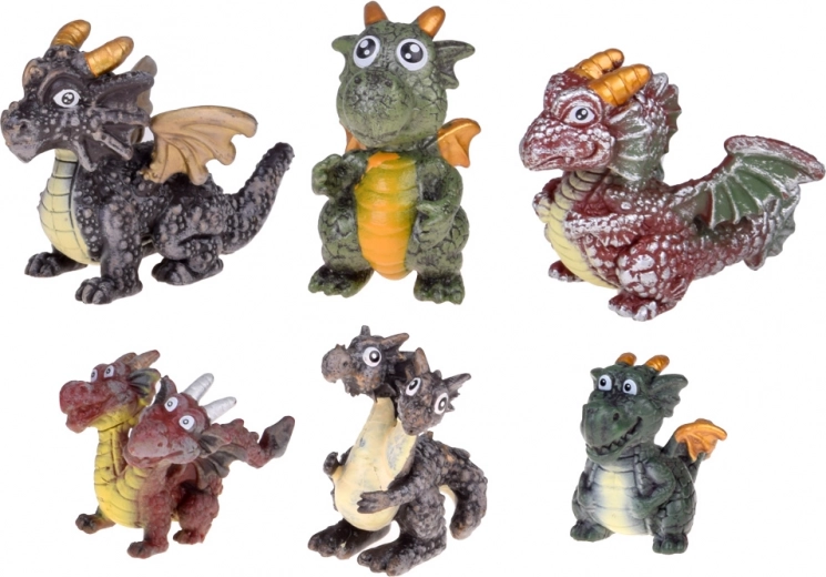 Sechs einzigartige Drachen in einem Set