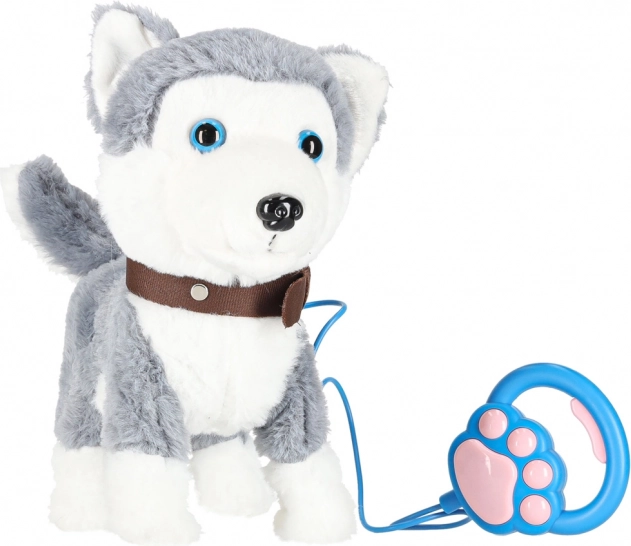 Interaktiver Plüsch-Husky an der Leine mit Bewegung und Geräuschen
