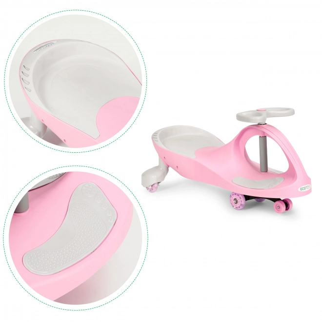 Wiggle Auto mit LED-Rädern in Rosa von ECOTOYS