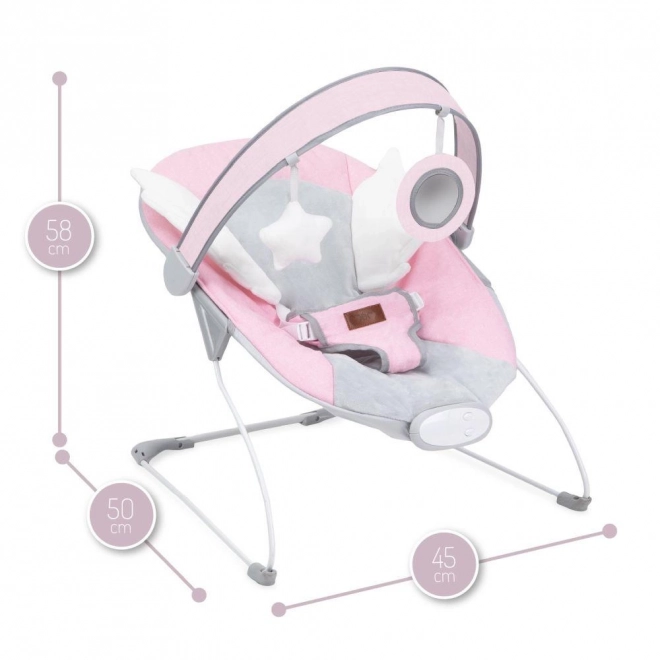 Vibrierende Babyschaukel MoMi TULI Rosa mit Flügeln