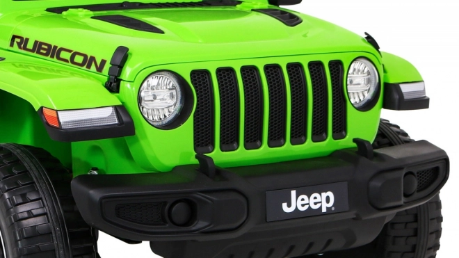 Jeep Wrangler Rubicon Batterie für Kinder Grün + Fernbedienung + MP3 LED Radio + EVA Räder
