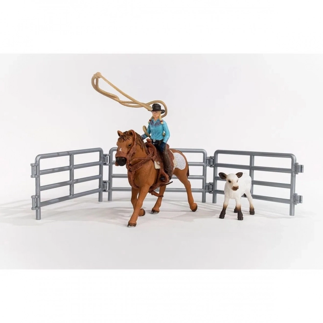 Cowgirl mit Lasso Farm World Set