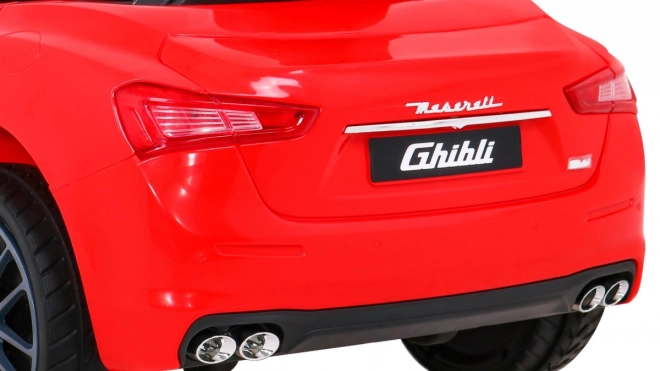 Maserati Ghibli Batterie für Kinder Rot + Fernsteuerung + Langsamer Start + EVA + MP3 USB + LED-Diode