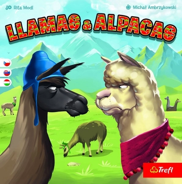 Lustige Tiere Brettspiel mit Lamas und Alpakas