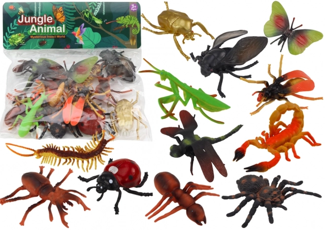 Satz von 12 Insektenfiguren Biedronka Spinne Fliege