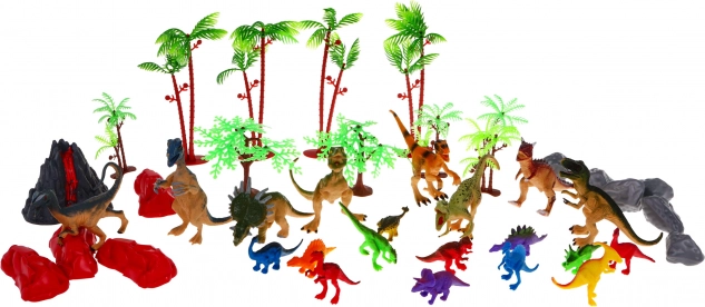 20 Gummi-Dinosaurier und reichhaltiges Zubehör