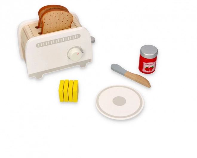 Holz-Spielzeug-Toaster Grau