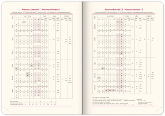 Wöchentlicher Kalender Vivella Top 2025 Blau