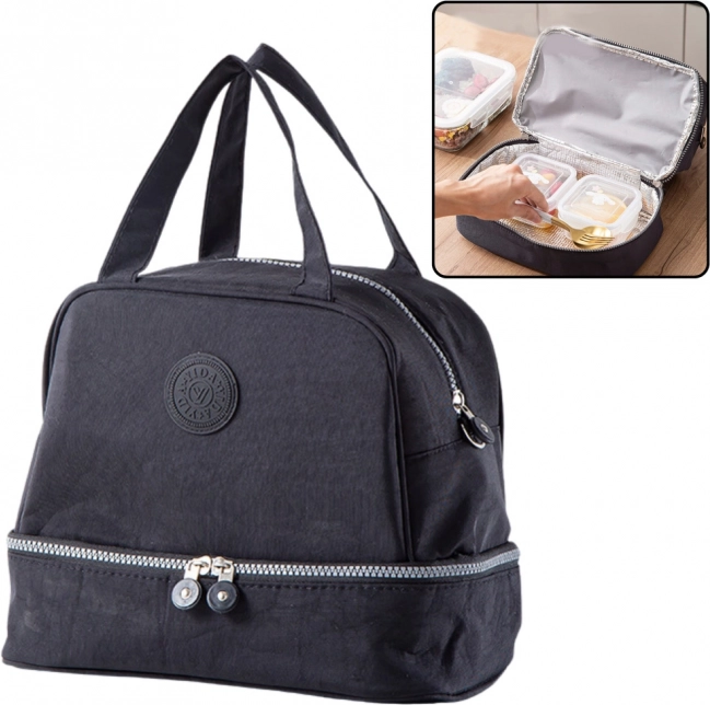 Isolierte Thermotasche mit Einem Verstellbaren Gurt Schwarz 27cm