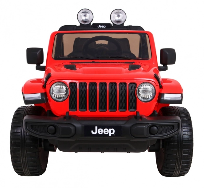 Jeep Wrangler Rubicon Batterie für Kinder Rot + Fernbedienung + MP3 LED Radio + EVA Räder