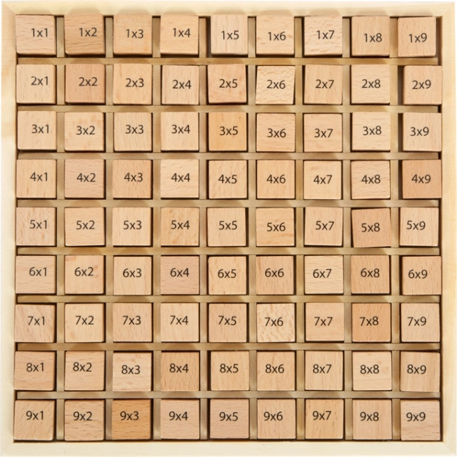 Kleine Multiplikation Holzblöcke im Holzrahmen