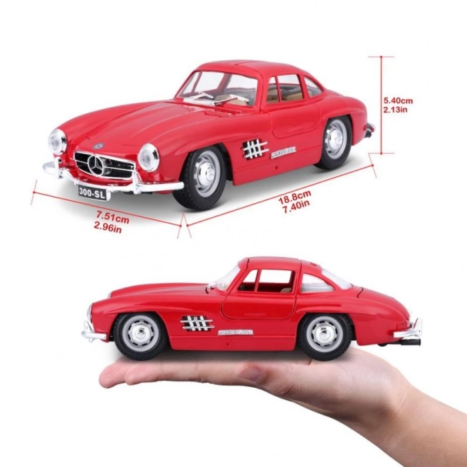 Mercedes Benz 300SL Rot Modellauto von Bburago