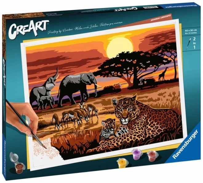 CreArt Afrikanische Landschaft Malen nach Zahlen von Ravensburger