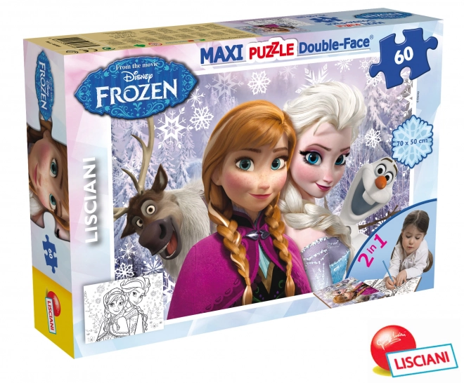 Frozen Doppelseitiges Maxi Puzzle Elsa und Anna