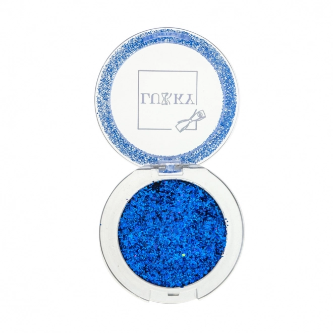 Gelartige Lidschatten mit holografischem Glitzer und Pinsel