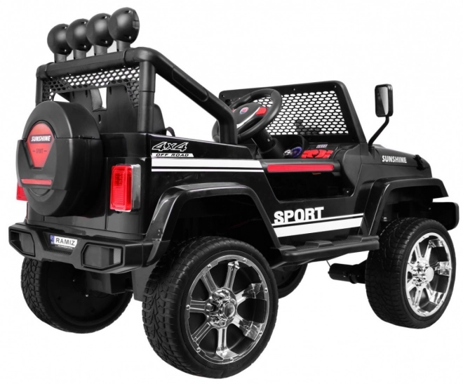Elektrisches Kinderauto Raptor Drifter schwarz mit Fernbedienung und Allradantrieb (4x4)