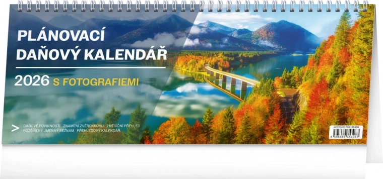 Tischkalender Steuerplaner mit Fotografien 2026