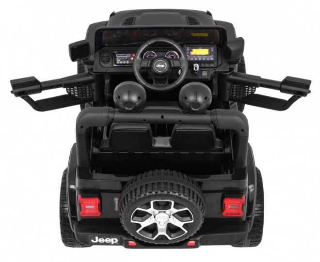 Jeep Wrangler Rubicon Batterie für Kinder schwarz + Fernbedienung + MP3 LED Radio + EVA Räder