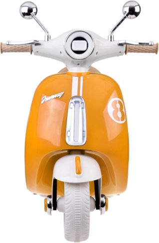 Klassischer elektrischer Kinderscooter orange – Grün