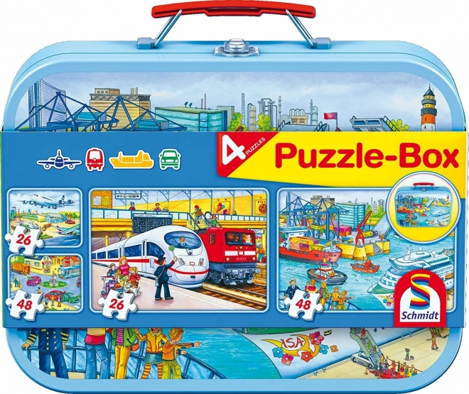 Schmidt Puzzle Transport Set im Metallkoffer