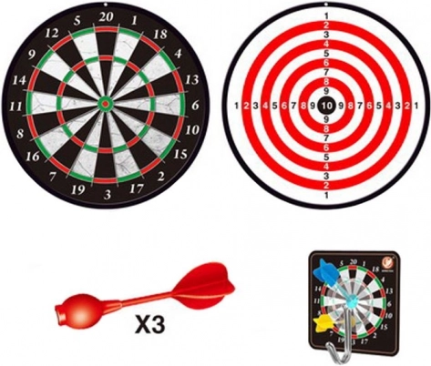 Beidseitige magnetische Dartscheibe 15 cm mit 3 Pfeilen
