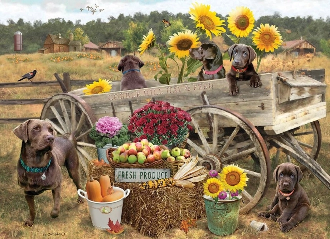 Cobble Hill Puzzle Holzkarre 500 Teile