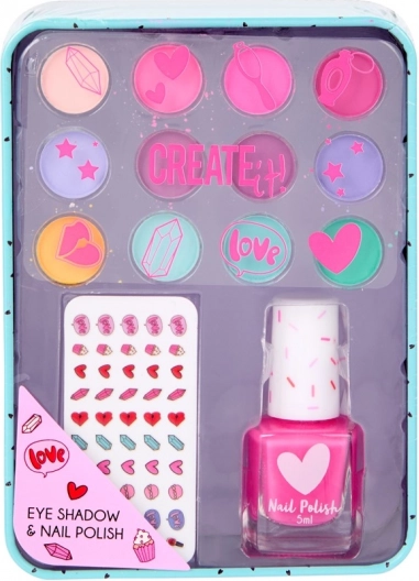 Kinder-Set mit Lidschatten und Nagellacken in Blechdose