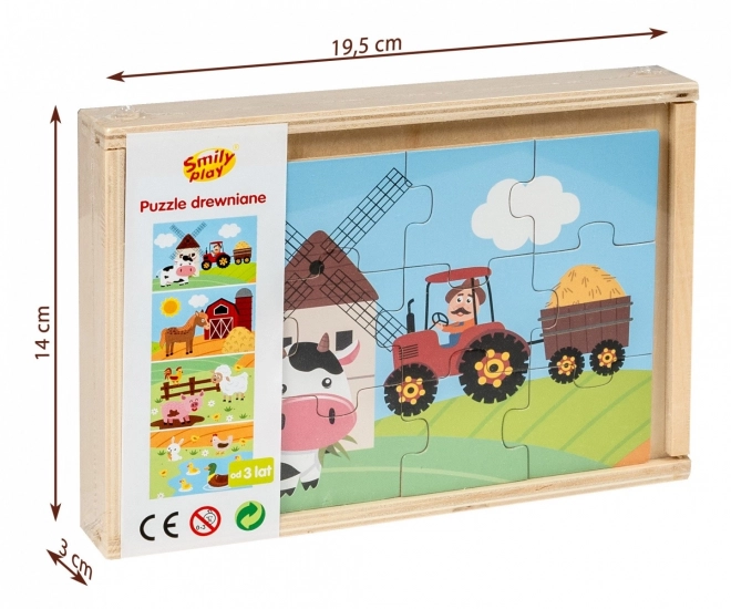 Holzpuzzle - Leben auf dem Land