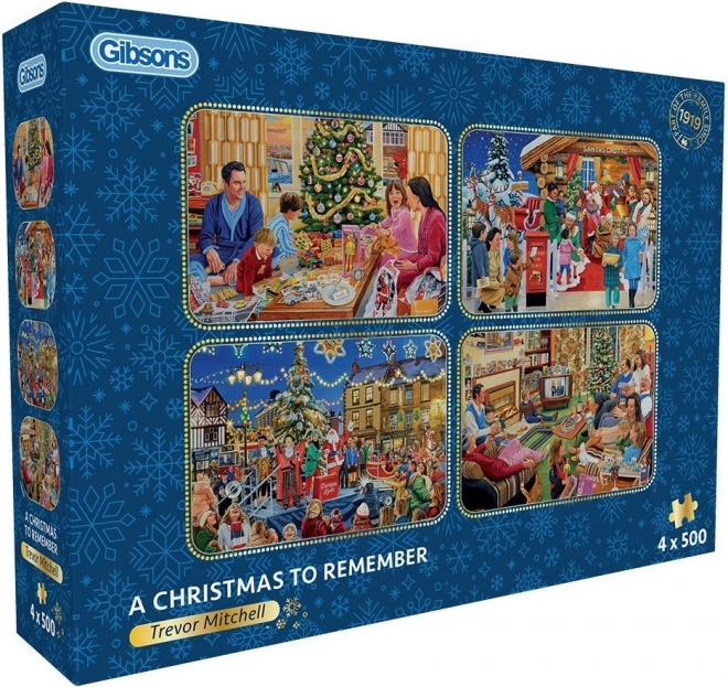 Gibsons Puzzle Unvergessliche Weihnachten 4x500 Teile