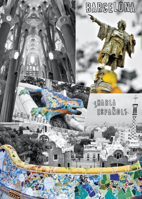 Dino Puzzle Barcelona - Collage 1000 Teile